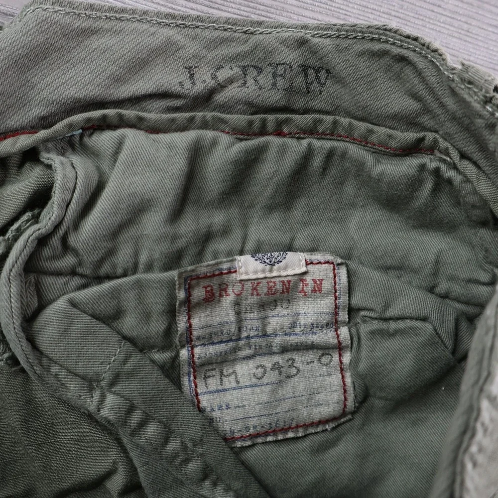 NEW J Crew Shorts Mens 33 Green Military Baggy Cargo Paratrooper Flight Wideleg - Picture 4 of 6